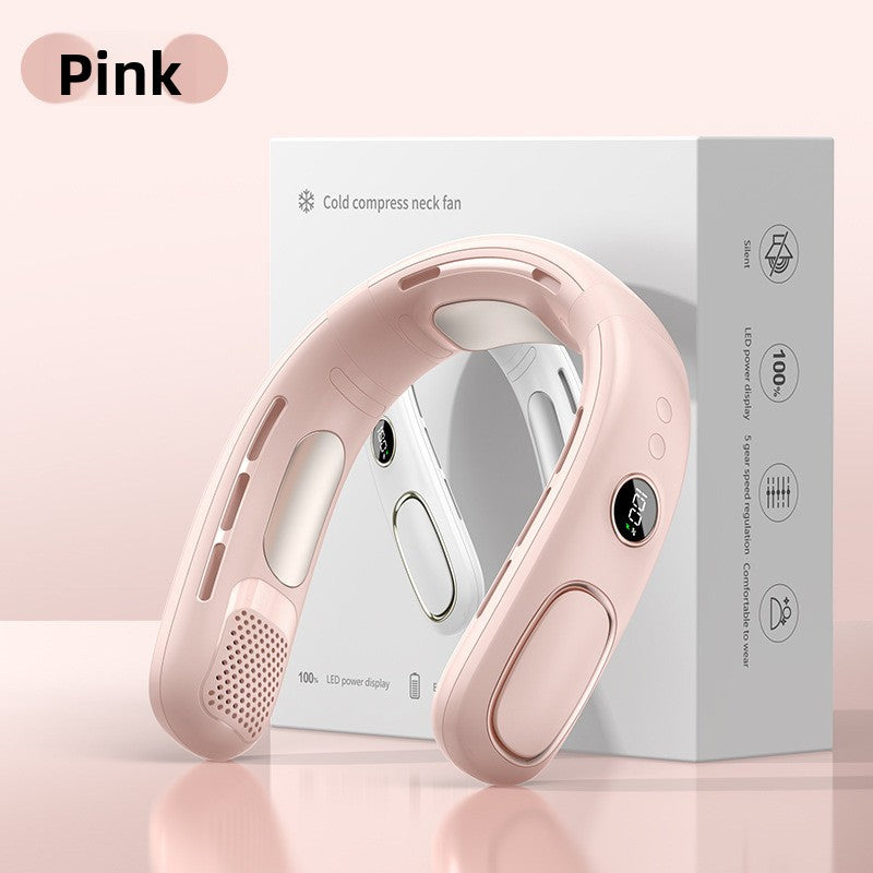 USB Rechargeable Bladeless Neck Fan with Semiconductor Cooling