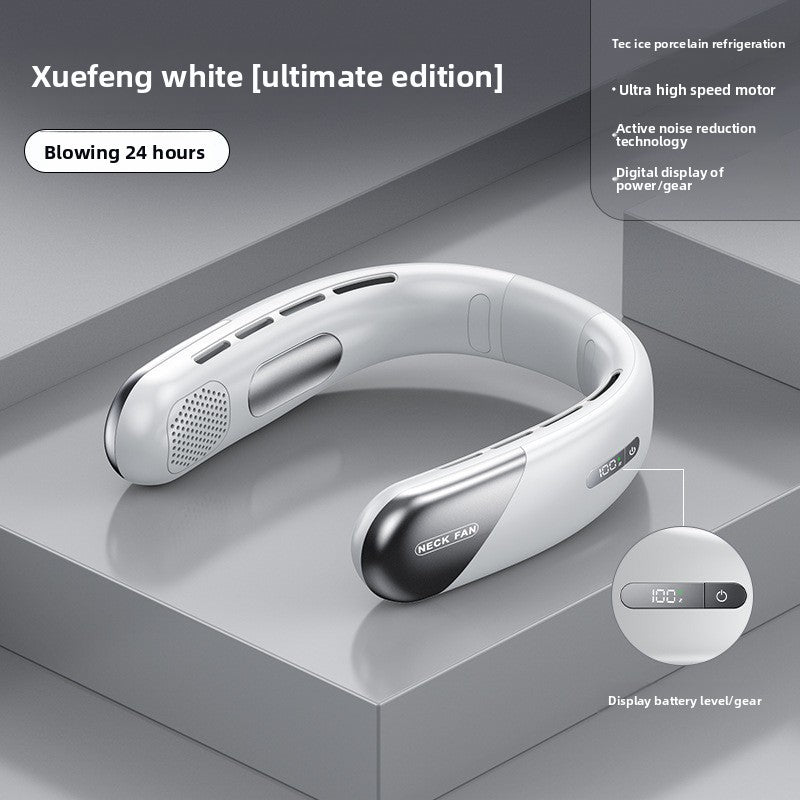 USB Rechargeable Bladeless Neck Fan with Semiconductor Cooling