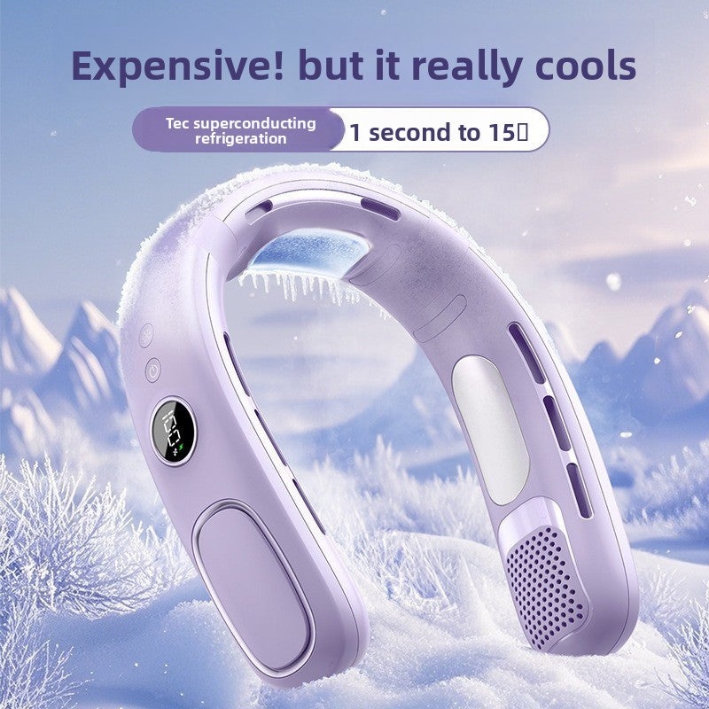 USB Rechargeable Bladeless Neck Fan with Semiconductor Cooling
