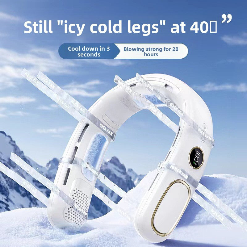 USB Rechargeable Bladeless Neck Fan with Semiconductor Cooling