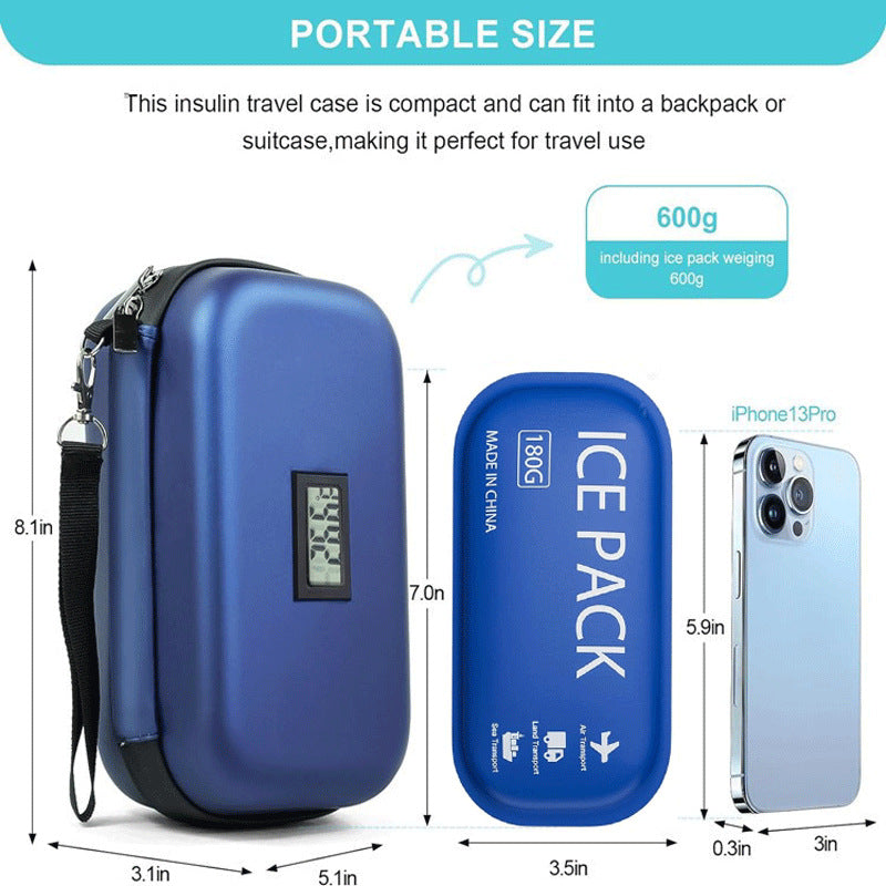 Portable Insulin Cooling Bag with Ice Pack